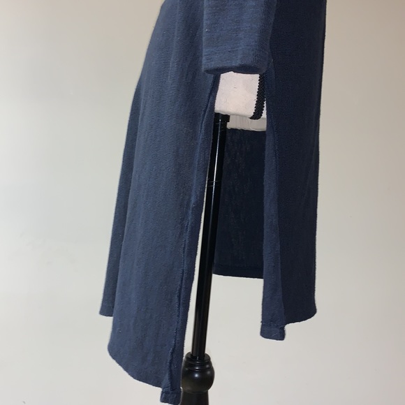 Akemi and Kin Anthropologie Navy Blue Embroidered Split Hi Lo Knit Tunic Small - Picture 4 of 12
